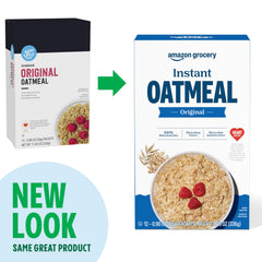 Prepared bowl with Amazon Grocery Original Instant Oatmeal for a warm breakfast.
