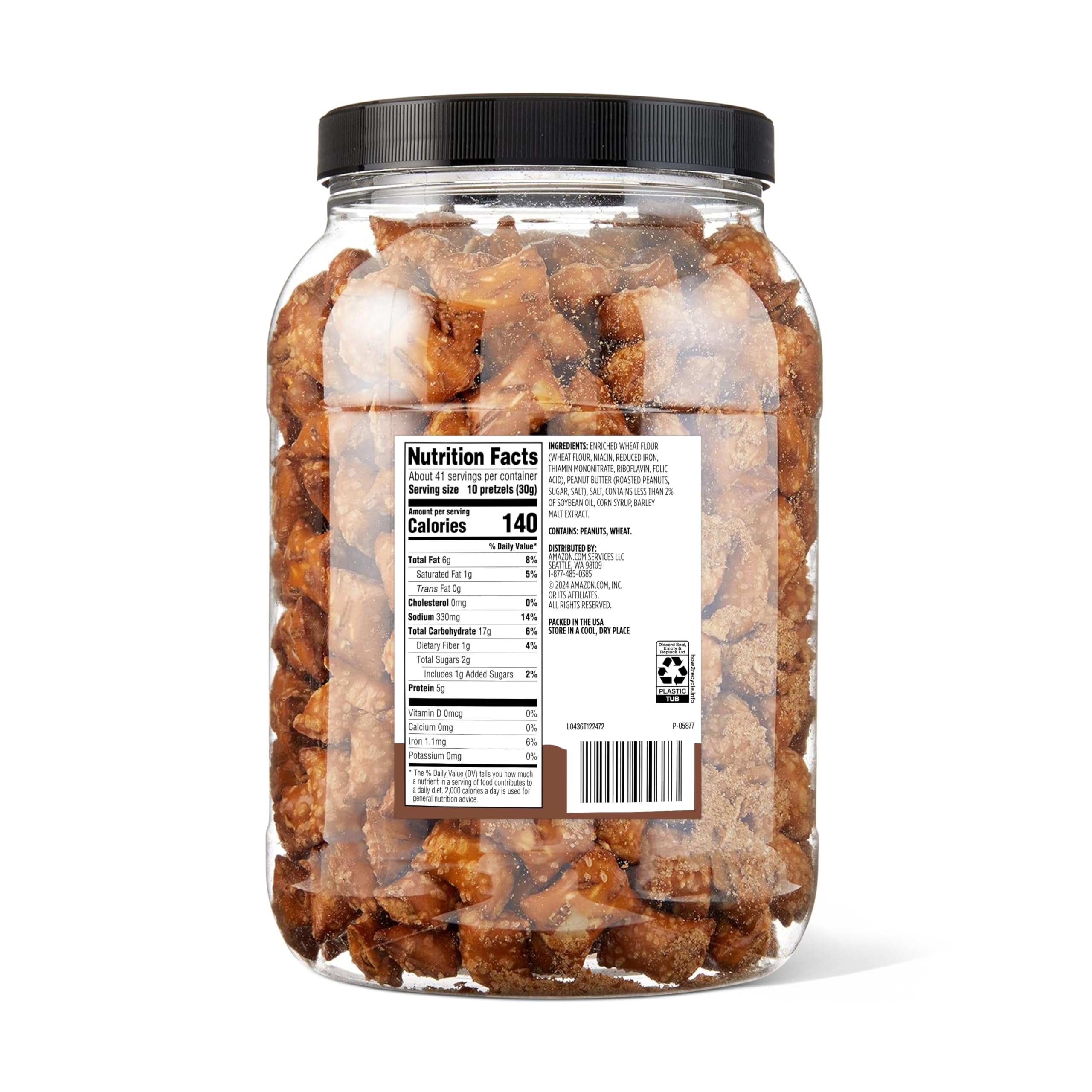 Amazon Grocery Peanut Butter Filled Pretzels bowl shot showcasing shareable snack.