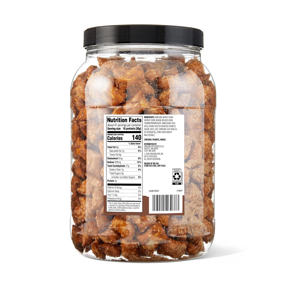Amazon Grocery Peanut Butter Filled Pretzels bowl shot showcasing shareable snack.
