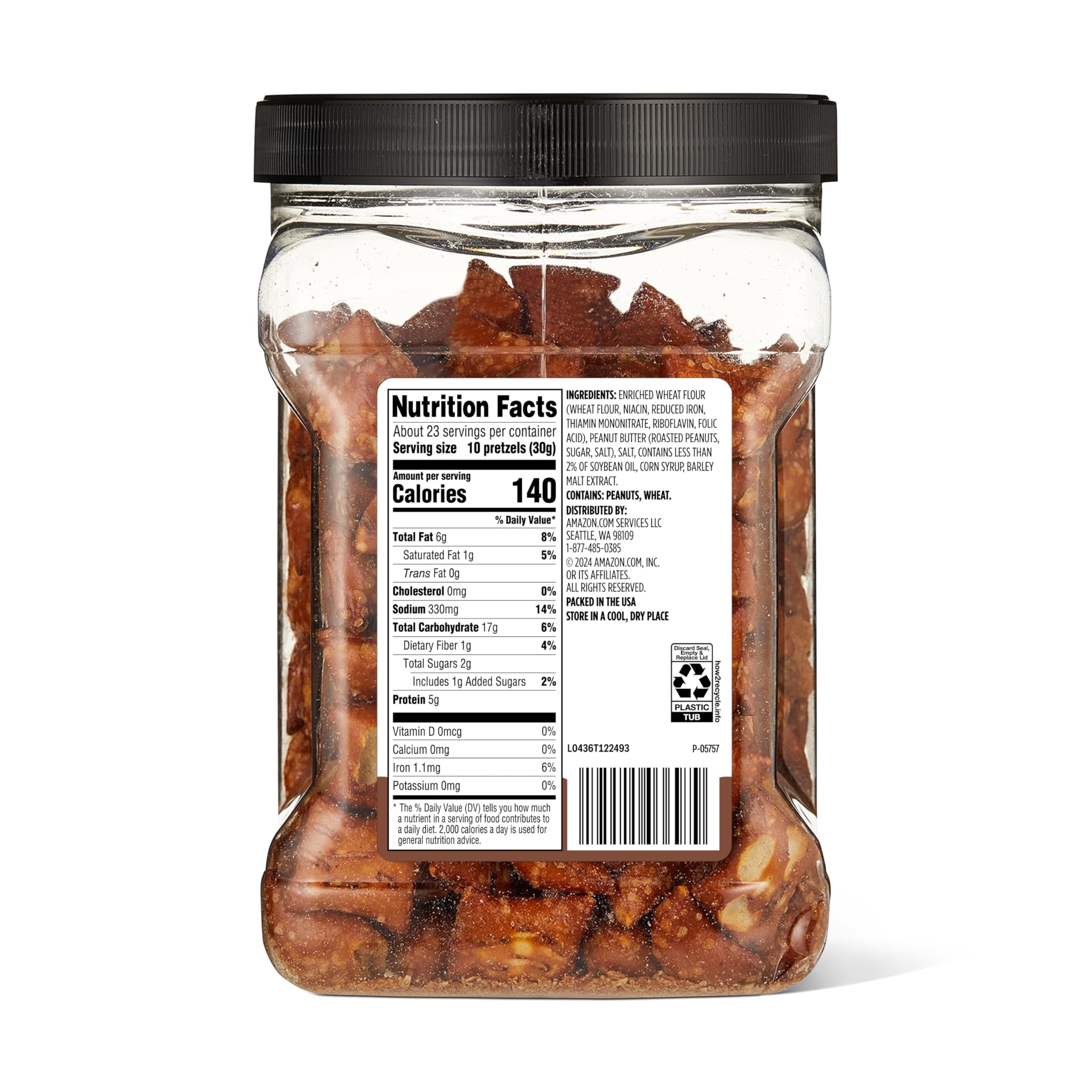 Amazon Grocery peanut butter filled pretzels serving bowl, ideal for gatherings.