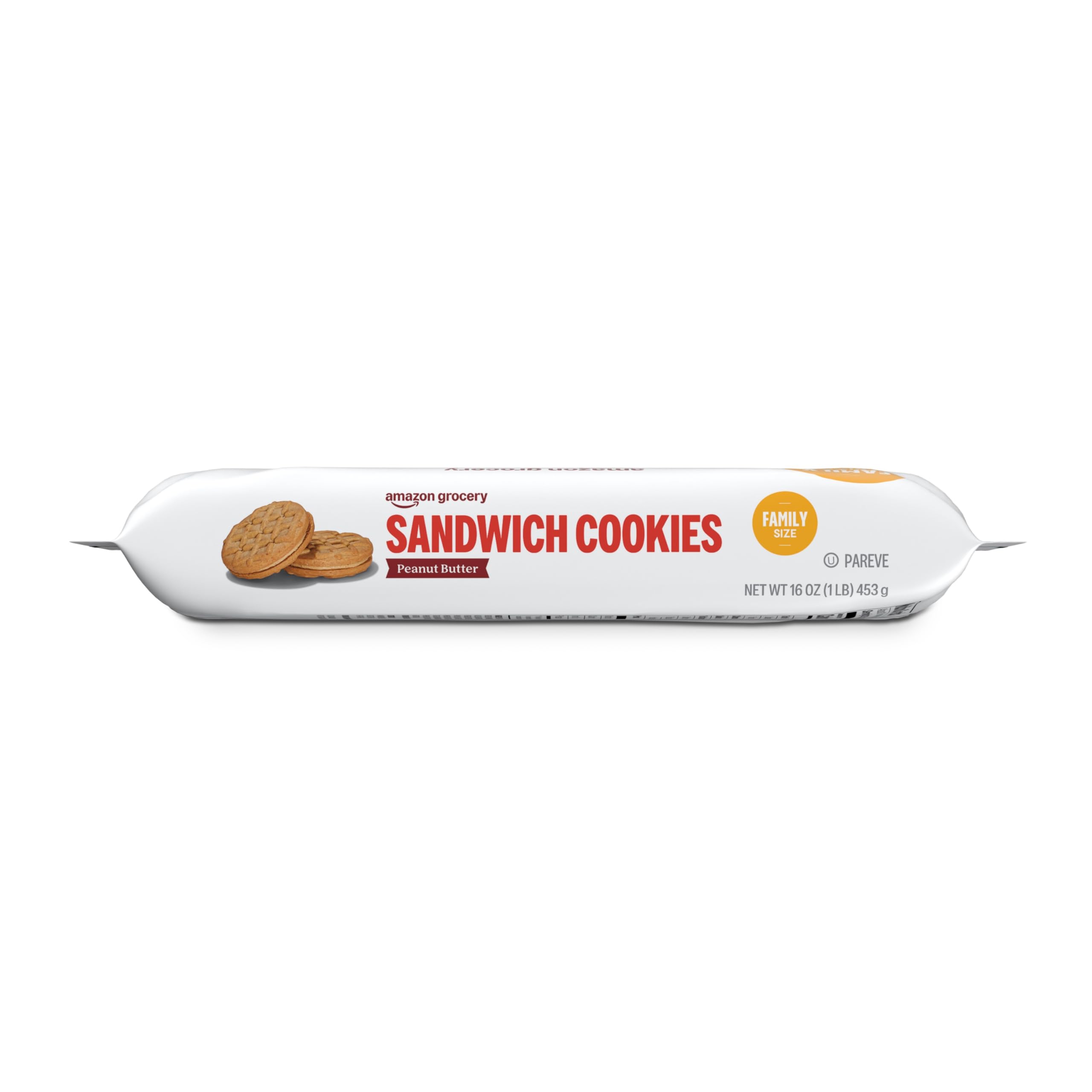 Milk pairing suggestion for a satisfying snack with Amazon Grocery Peanut Butter Sandwich Cookies.