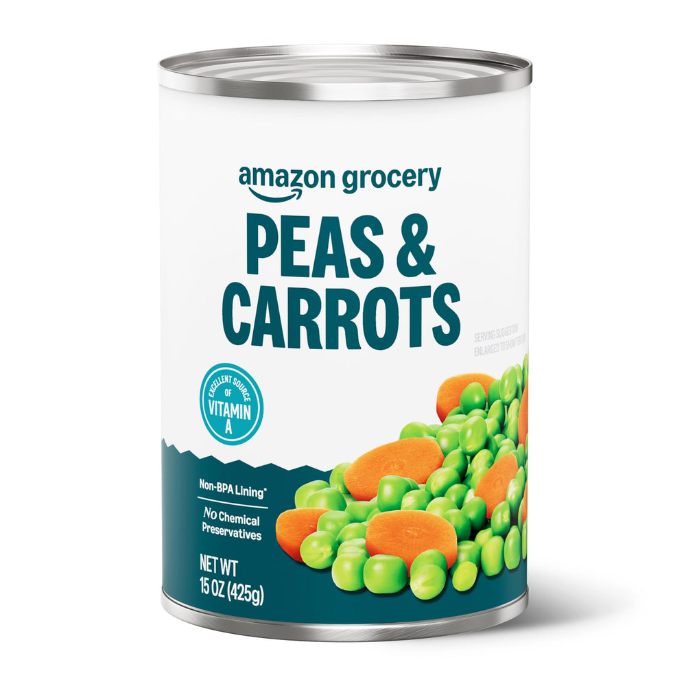 Amazon Grocery canned peas and carrots 15oz can, perfect for quick weeknight meals