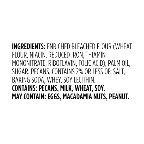 Ingredients view showing pecans, milk, and wheat in the cookies