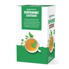 Amazon Grocery peppermint tea steeped cup showcasing a comforting, caffeine-free moment.