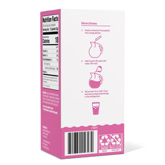 Amazon Grocery Pink Lemonade Drink Mix singles box back shows ingredients and flavor notes.