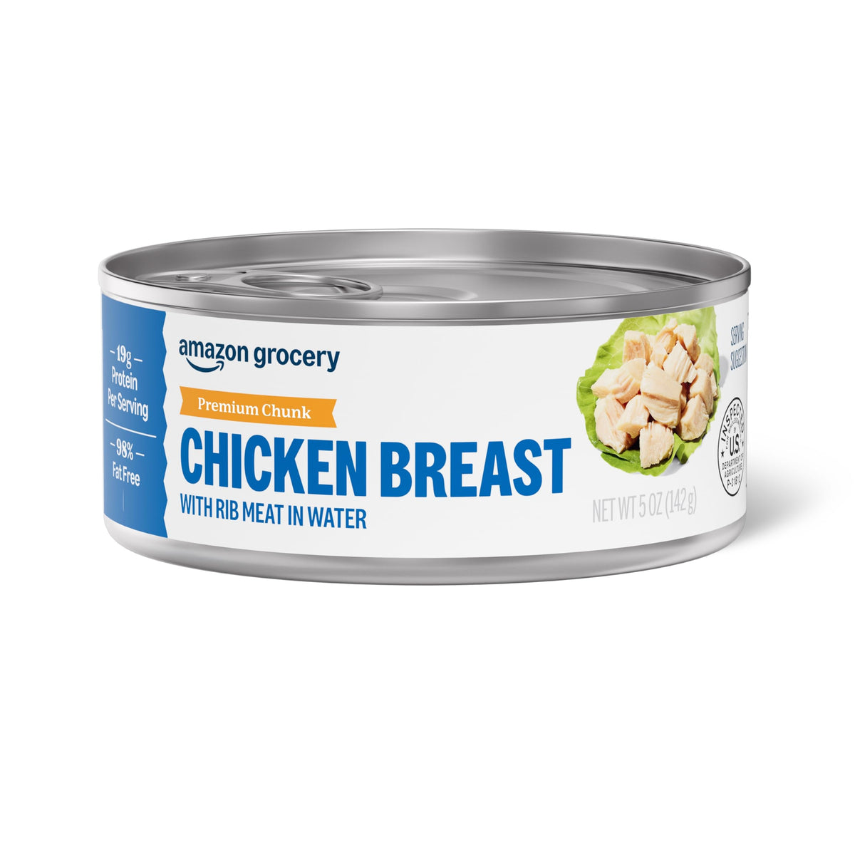 Amazon Grocery premium chunk chicken breast 5oz can for quick, protein-packed meals.