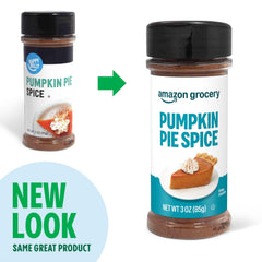 Amazon Grocery Pumpkin Pie Spice jar on counter ready to sprinkle into recipes.