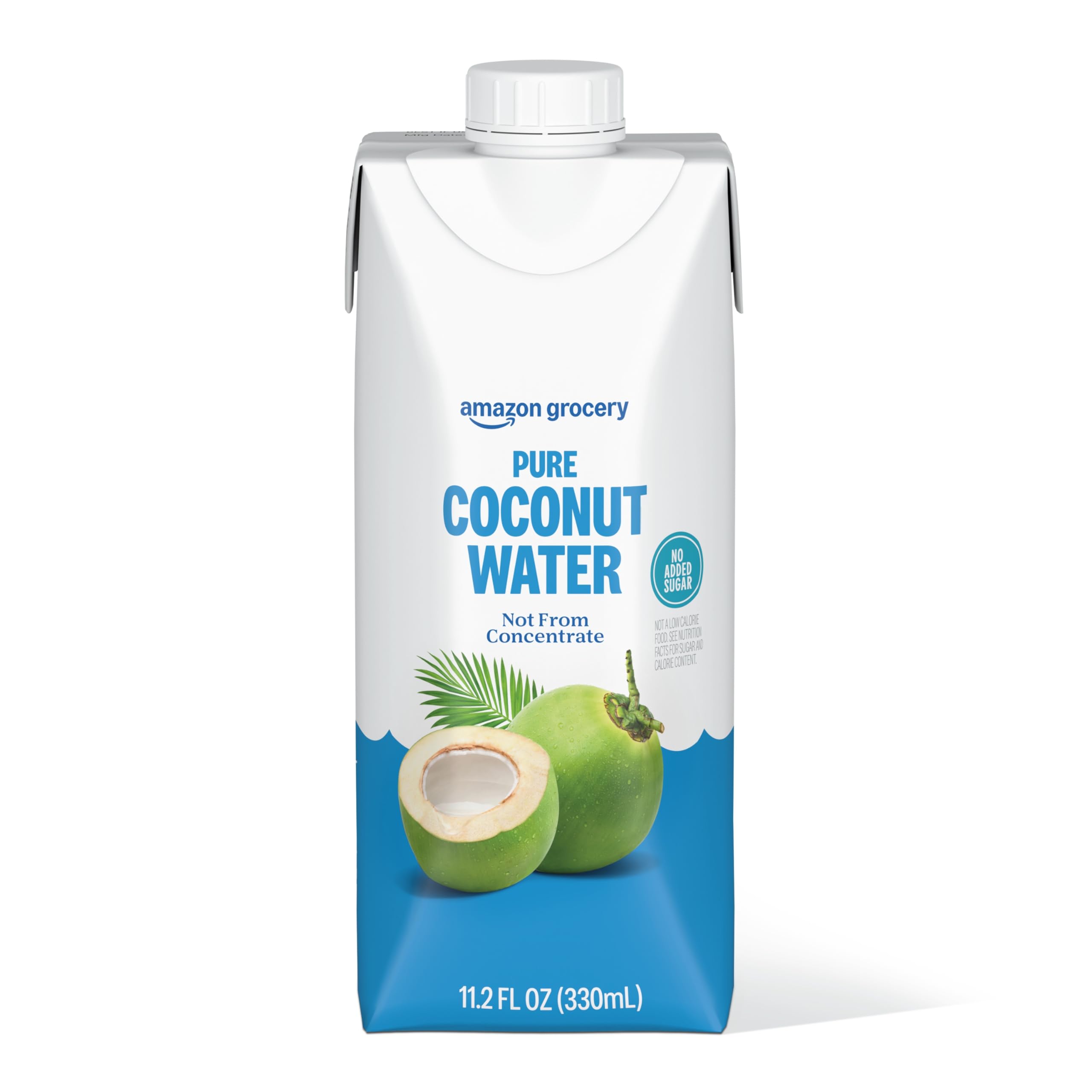 Amazon Grocery Pure Coconut Water pouring into a glass for quick refreshment