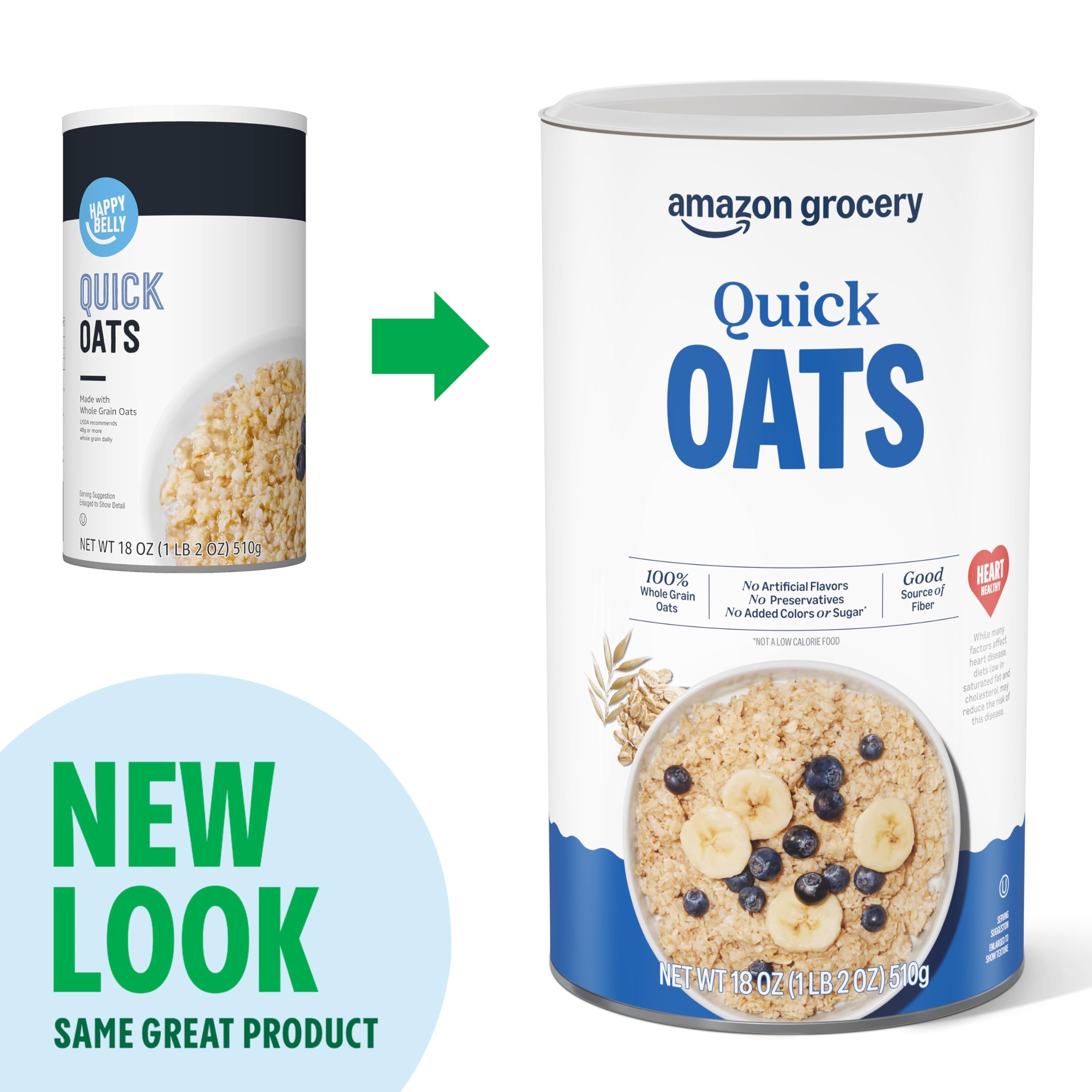 Amazon Grocery Quick Cook Oats bowl topped with fresh fruit and nuts