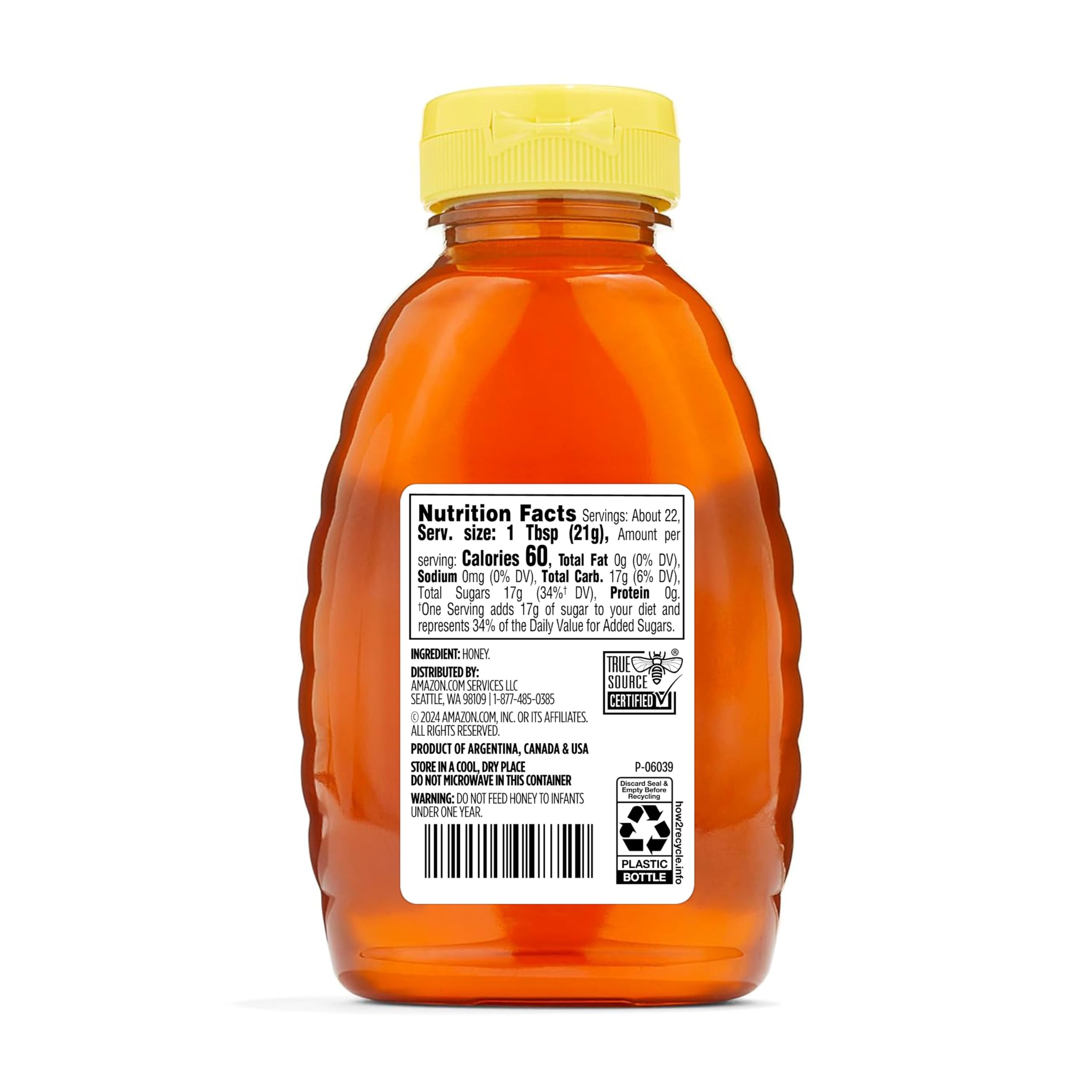 Amazon Grocery Raw Wildflower Honey jar with spoon ready for use