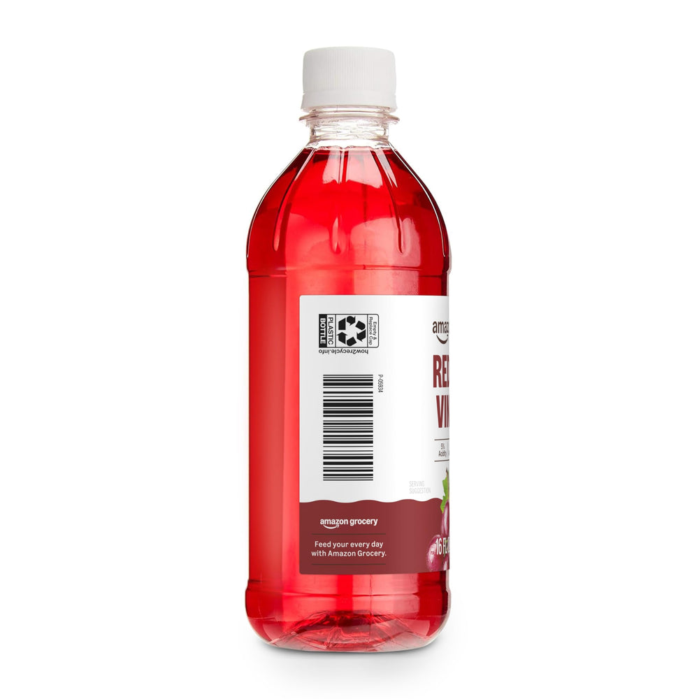 Amazon Grocery red wine vinegar bottle blends seamlessly with pantry staples for daily meals.