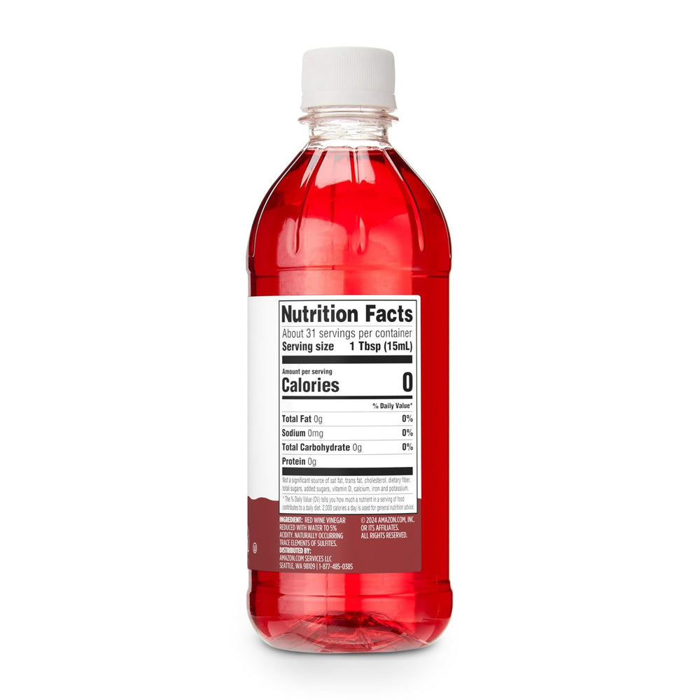 Amazon Grocery red wine vinegar pour captures vibrant acidity for quick flavor boosts.