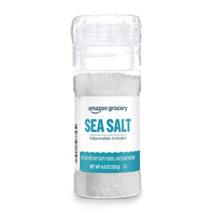 Amazon Grocery sea salt adjustable grinder container for precise seasoning.