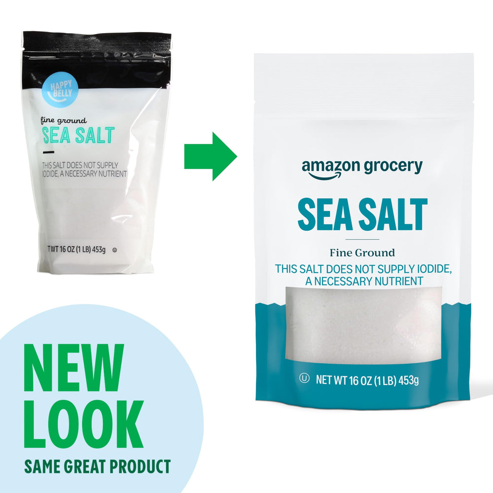 Amazon Grocery sea salt shaker pour for even seasoning in meals.