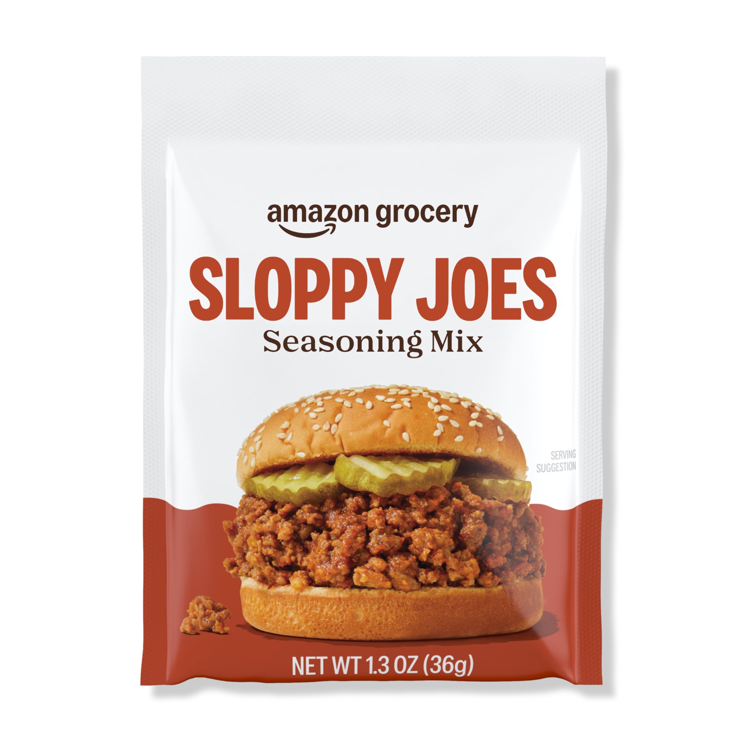 Amazon Grocery Sloppy Joes Seasoning Mix packet being poured for a quick dinner