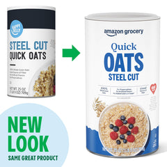 Amazon Grocery steel cut oats measuring cup closeup for precise portions
