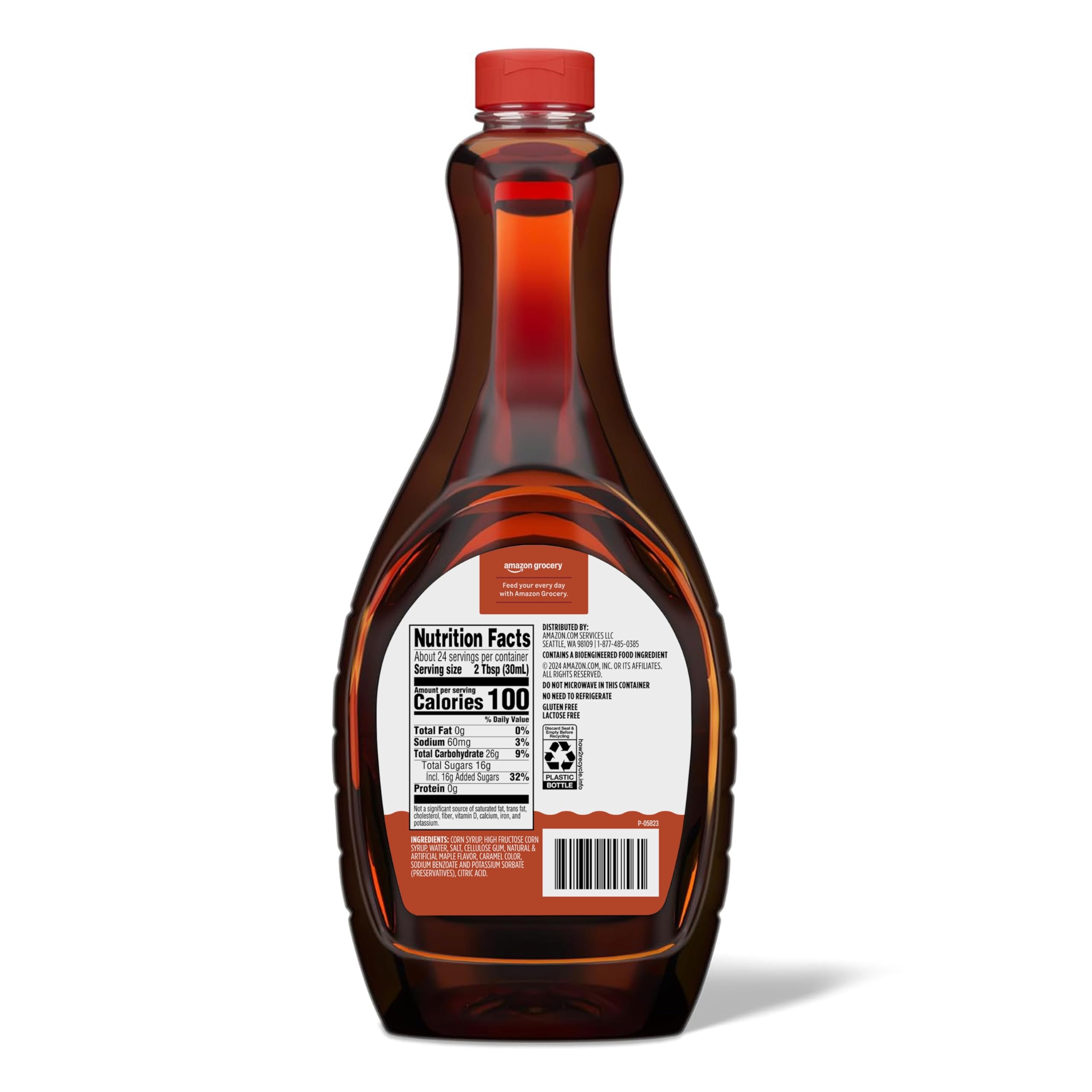 Drizzling Amazon Grocery syrup on waffles for a warm breakfast