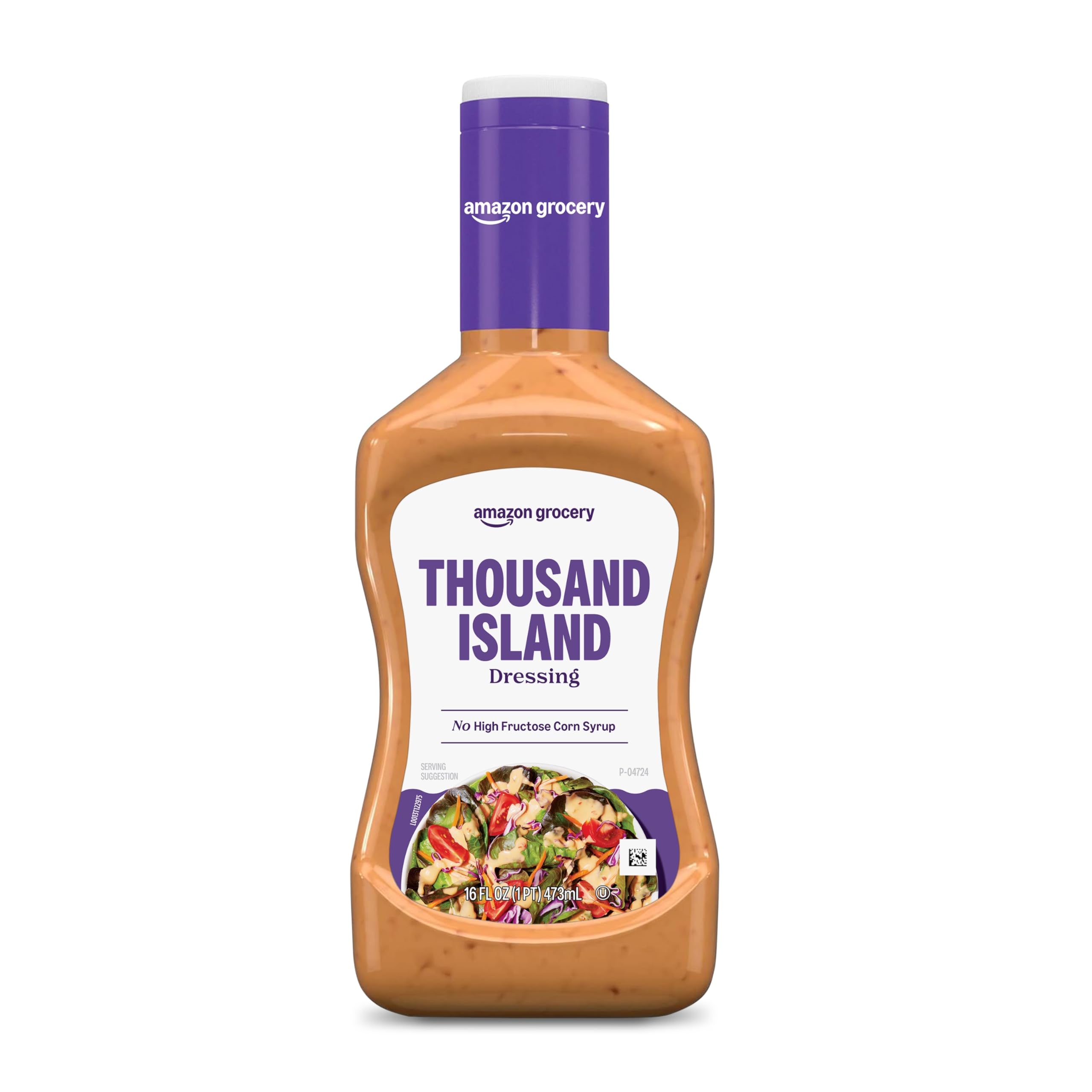 Amazon Grocery Thousand Island dressing bottle with creamy texture for salads.