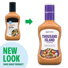 Amazon Grocery Thousand Island dressing on salad plate enhances flavor.