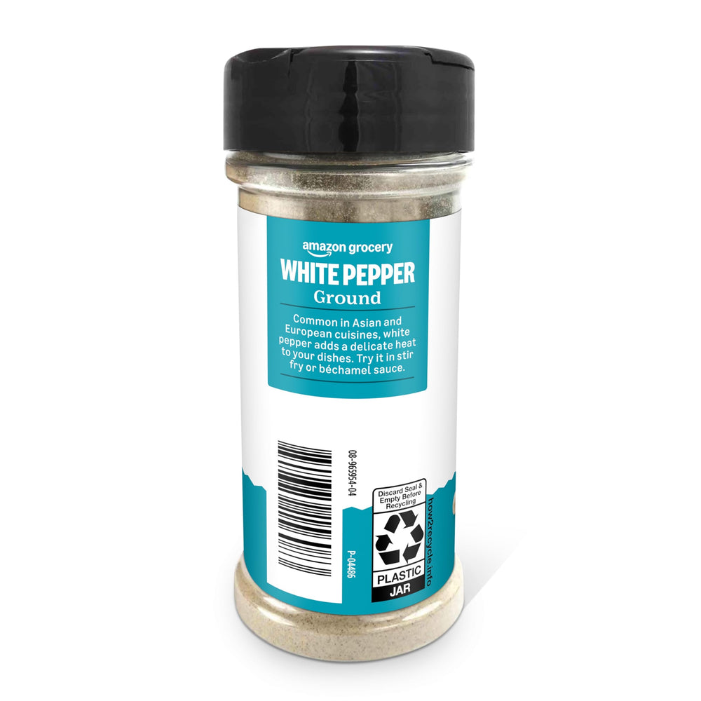 Amazon Grocery ground white pepper pouring into sauce for balanced flavor