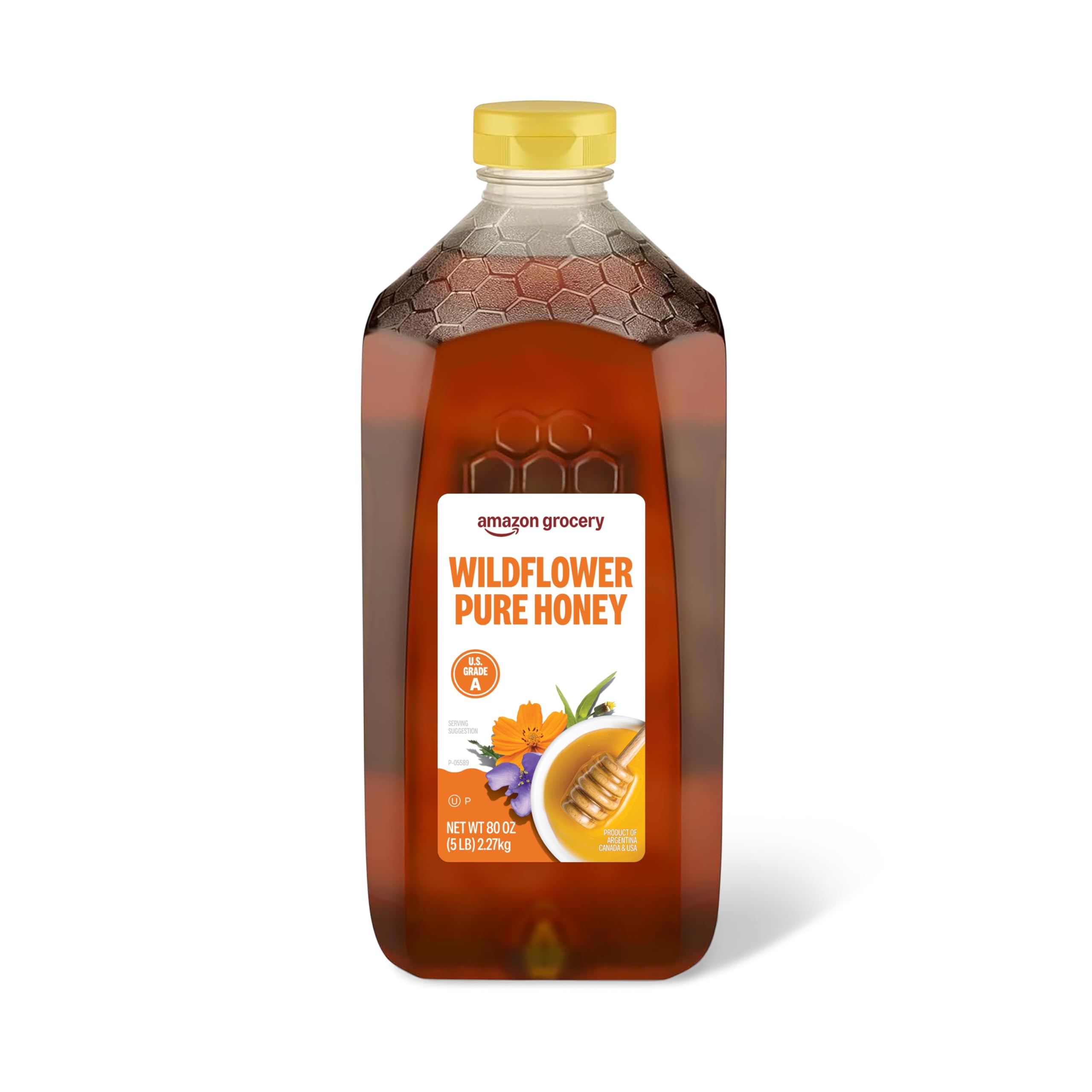 Amazon Grocery Wildflower Honey 80oz bottle for natural sweetness in tea.