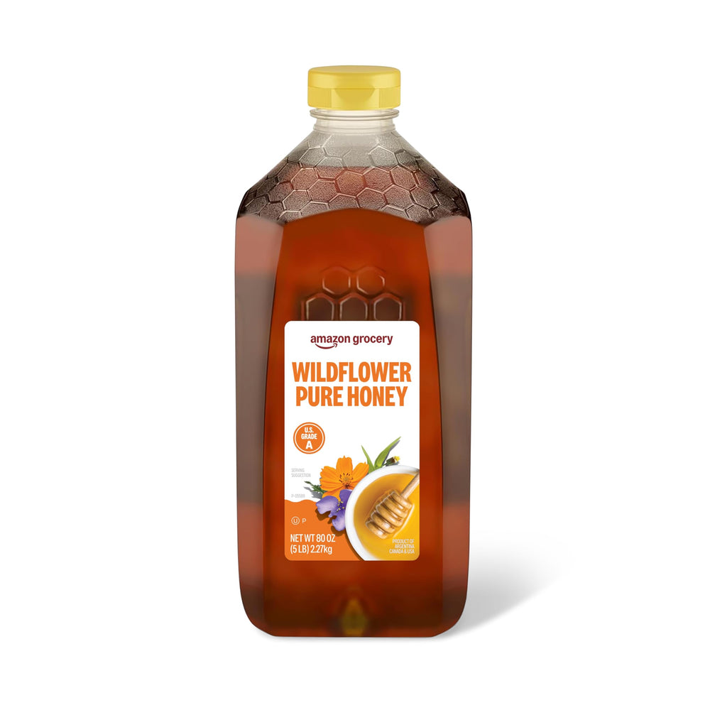 Amazon Grocery Wildflower Honey 80oz bottle for natural sweetness in tea.