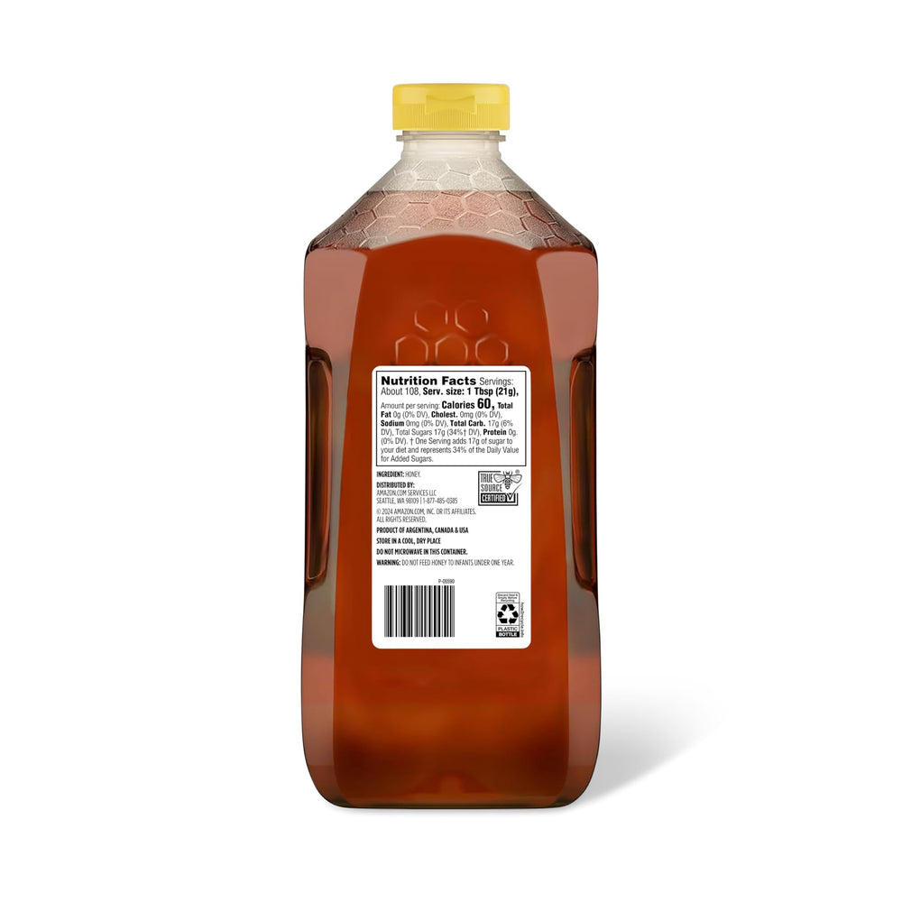 Amazon Grocery Wildflower Honey pour showing golden drizzle for beverages.