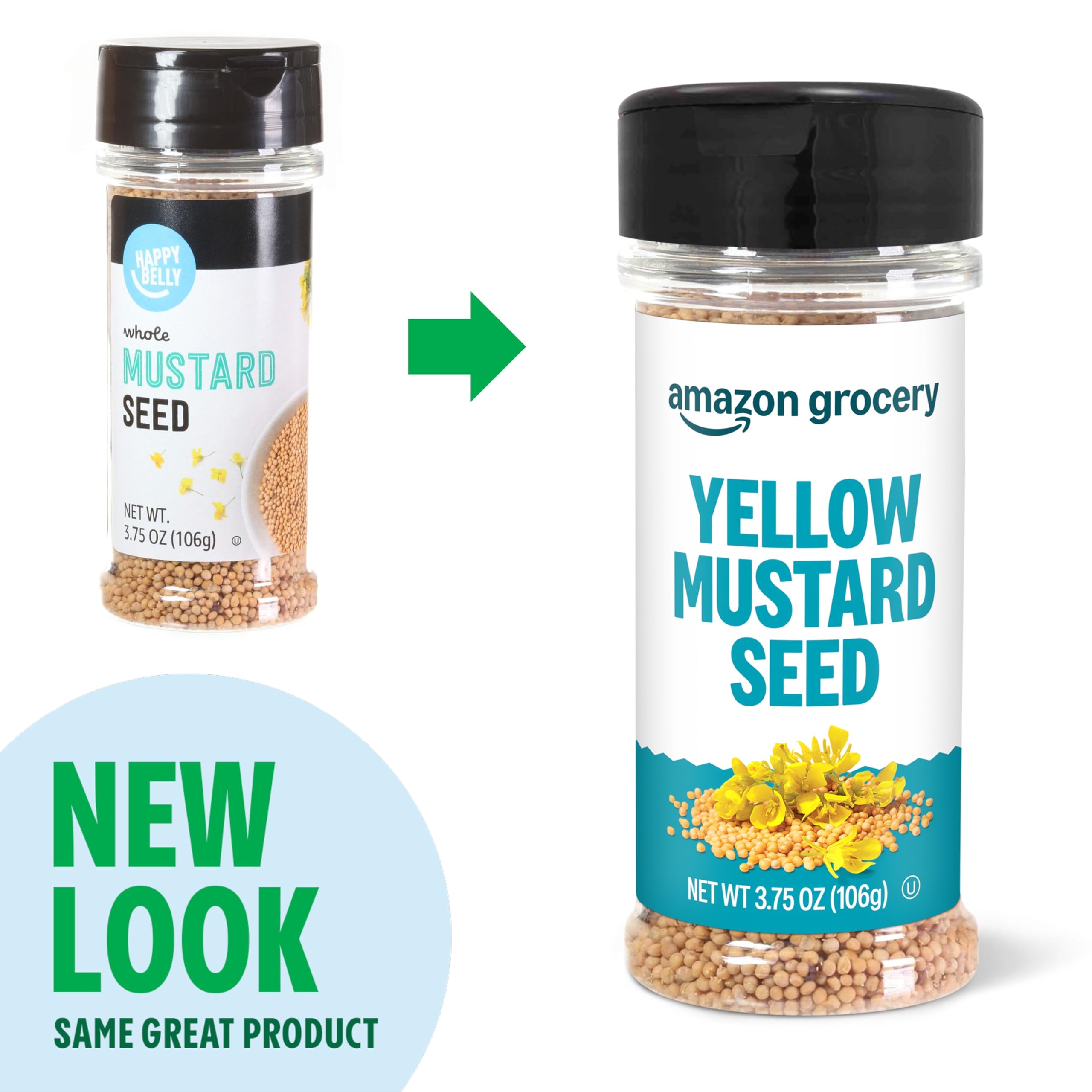 Amazon Grocery yellow mustard seed close-up of golden seeds ready to grind