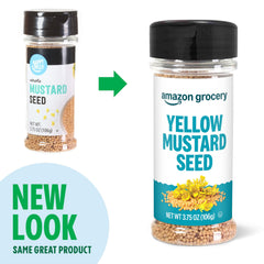 Amazon Grocery yellow mustard seed close-up of golden seeds ready to grind