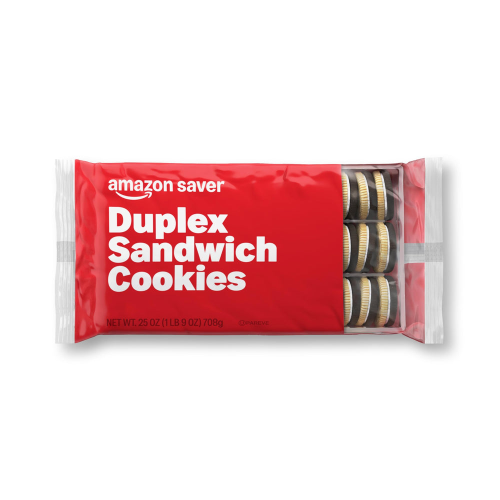 Amazon Saver duplex cookies box front, convenient family snack option.