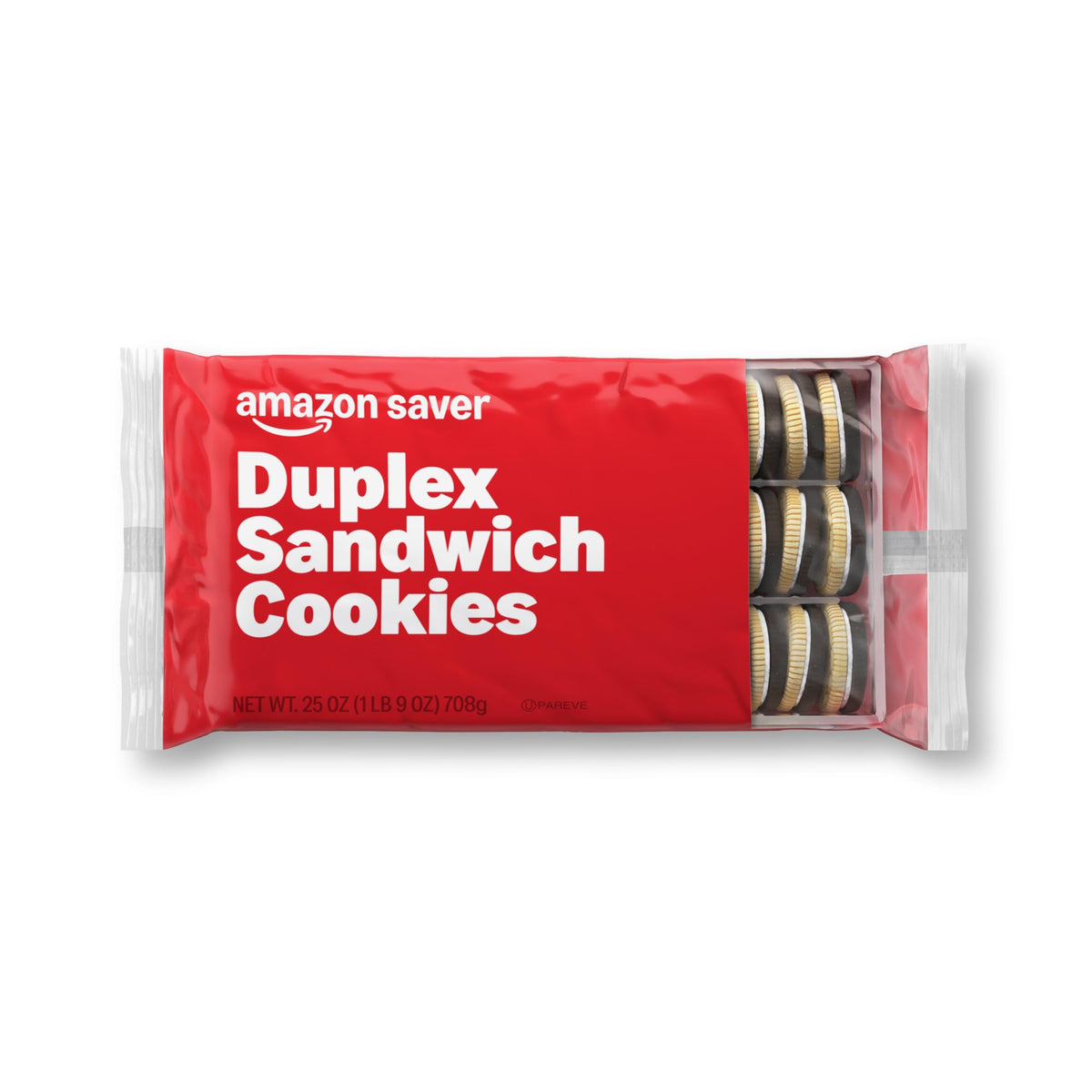 Amazon Saver duplex cookies box front, convenient family snack option.