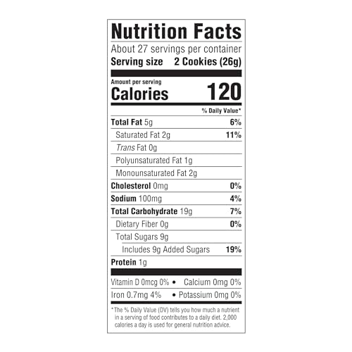 Amazon Saver duplex cookies packaging label, clear nutrition info for quick budget-friendly choices.