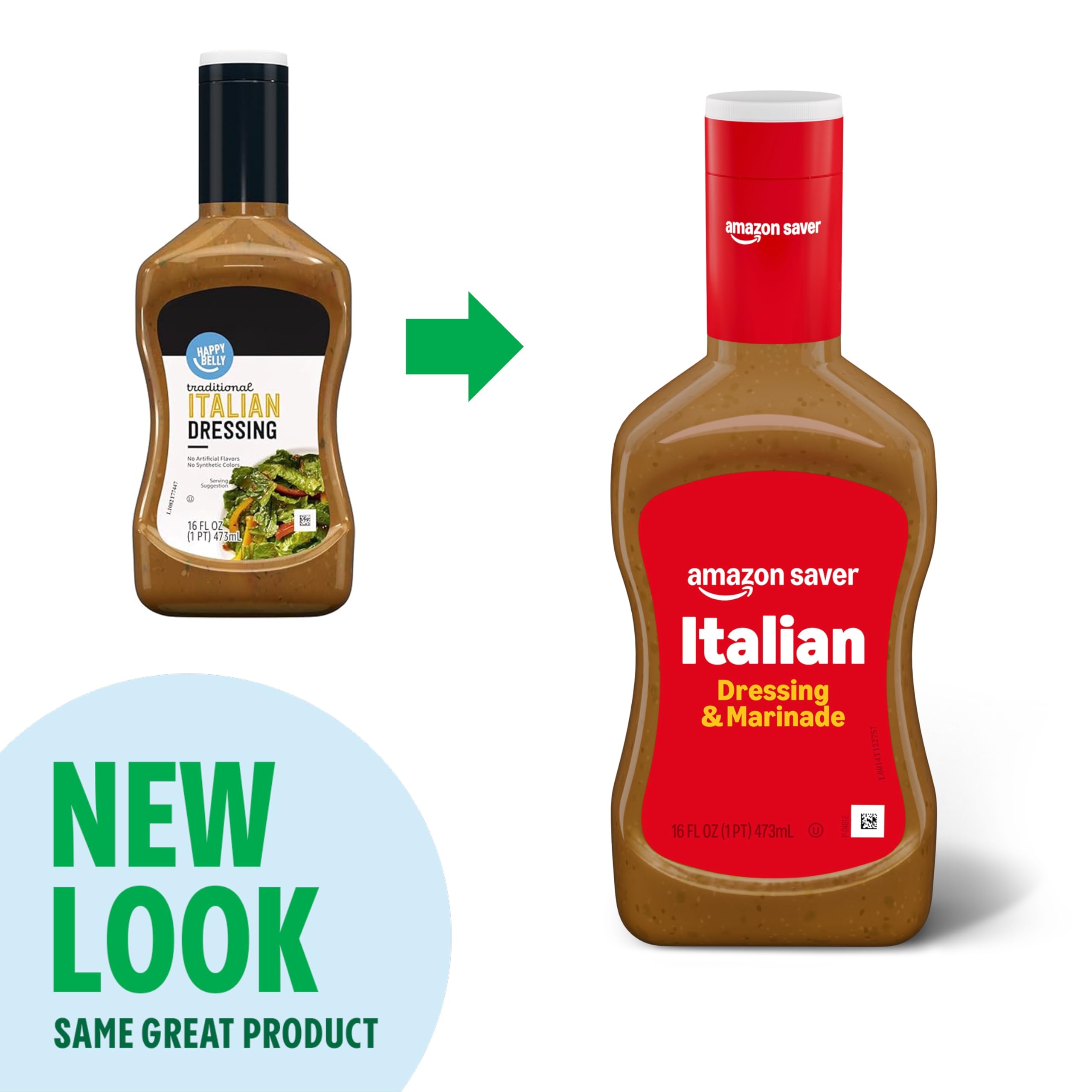 Close-up of Amazon Saver Italian Dressing label showing trusted branding