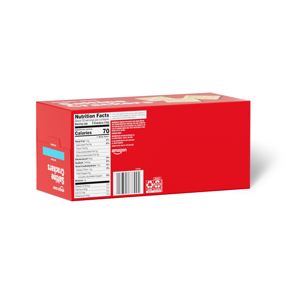 Amazon Saver original saltine crackers label view, great with soups.