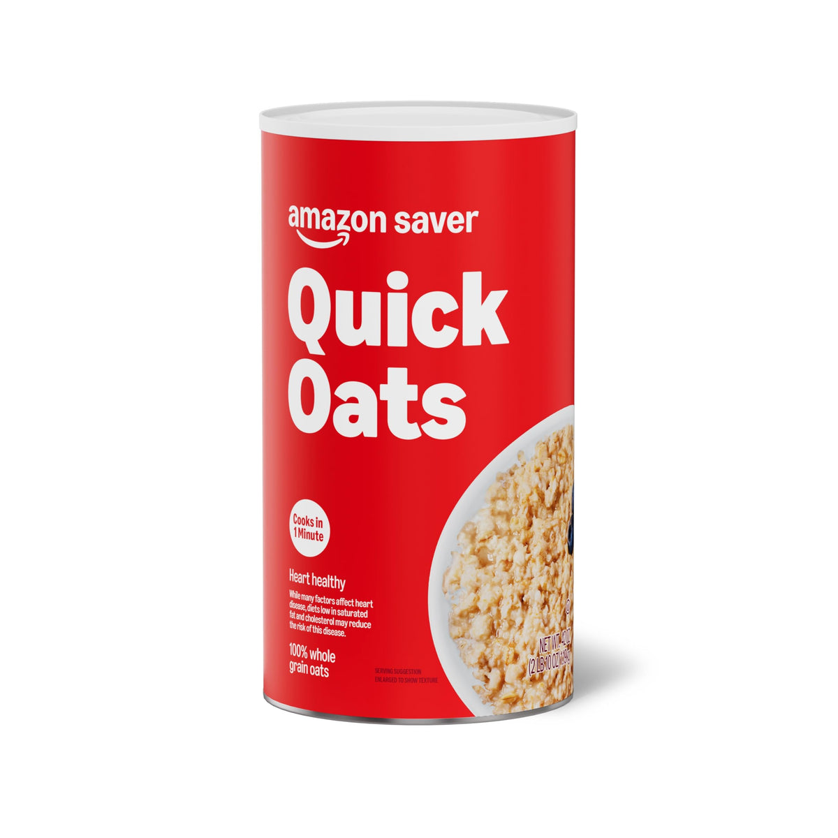 Amazon Saver Quick Oats 42oz container for bulk storage and quick breakfast prep.