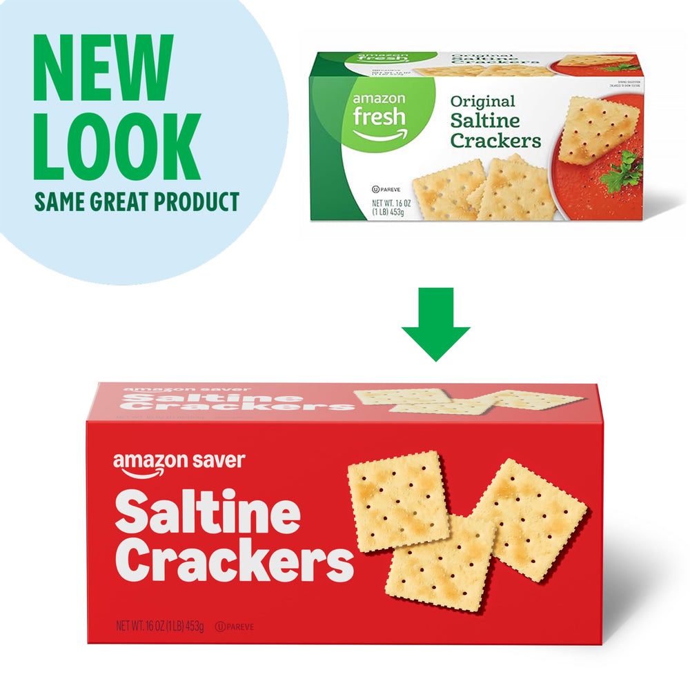 Amazon Saver saltine crackers pantry stack, affordable everyday crunch.