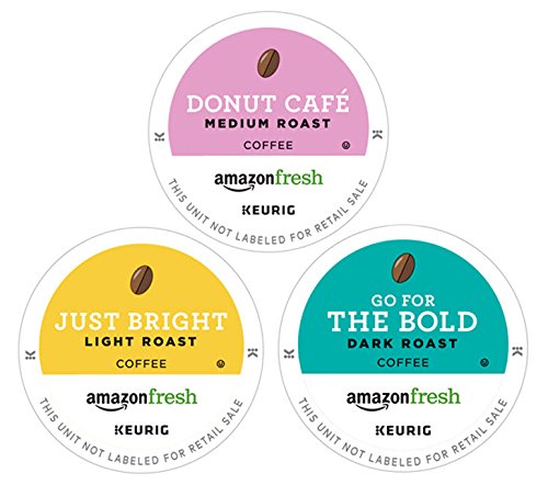 AmazonFresh 60-count coffee variety pack showcases three roasts for versatile mornings