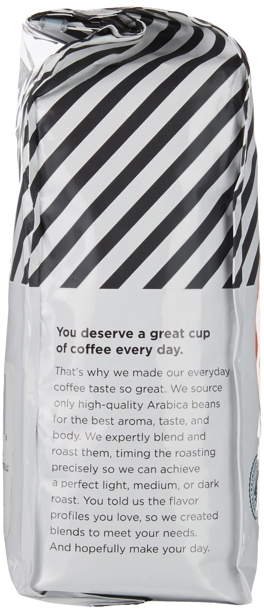 Amazon Fresh Decaf Colombia coffee cup steaming with inviting aroma