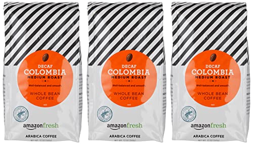 Amazon Fresh Decaf Colombia origin label from Colombia