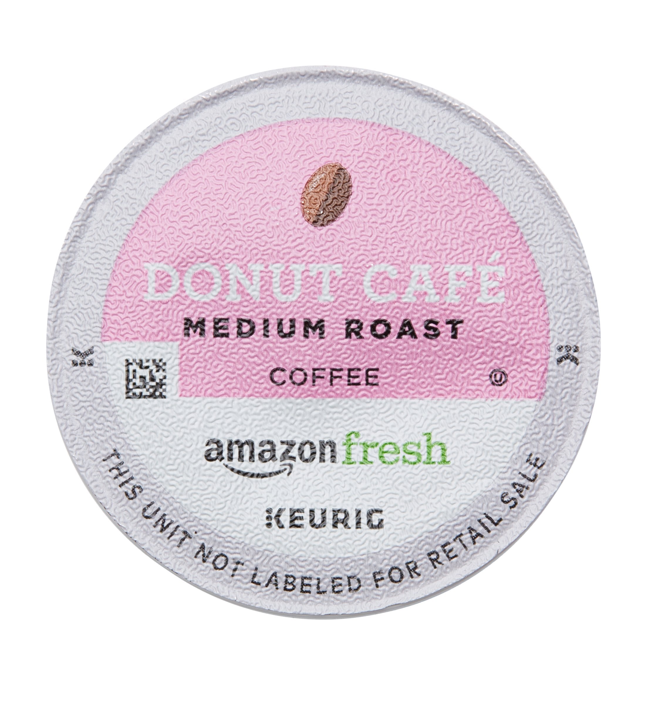 Amazon Fresh Donut Café medium-roast notes—nutty cocoa hints in a balanced cup.