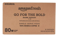 AmazonFresh Go For the Bold dark roast pods packaging, ideal for bold mornings.