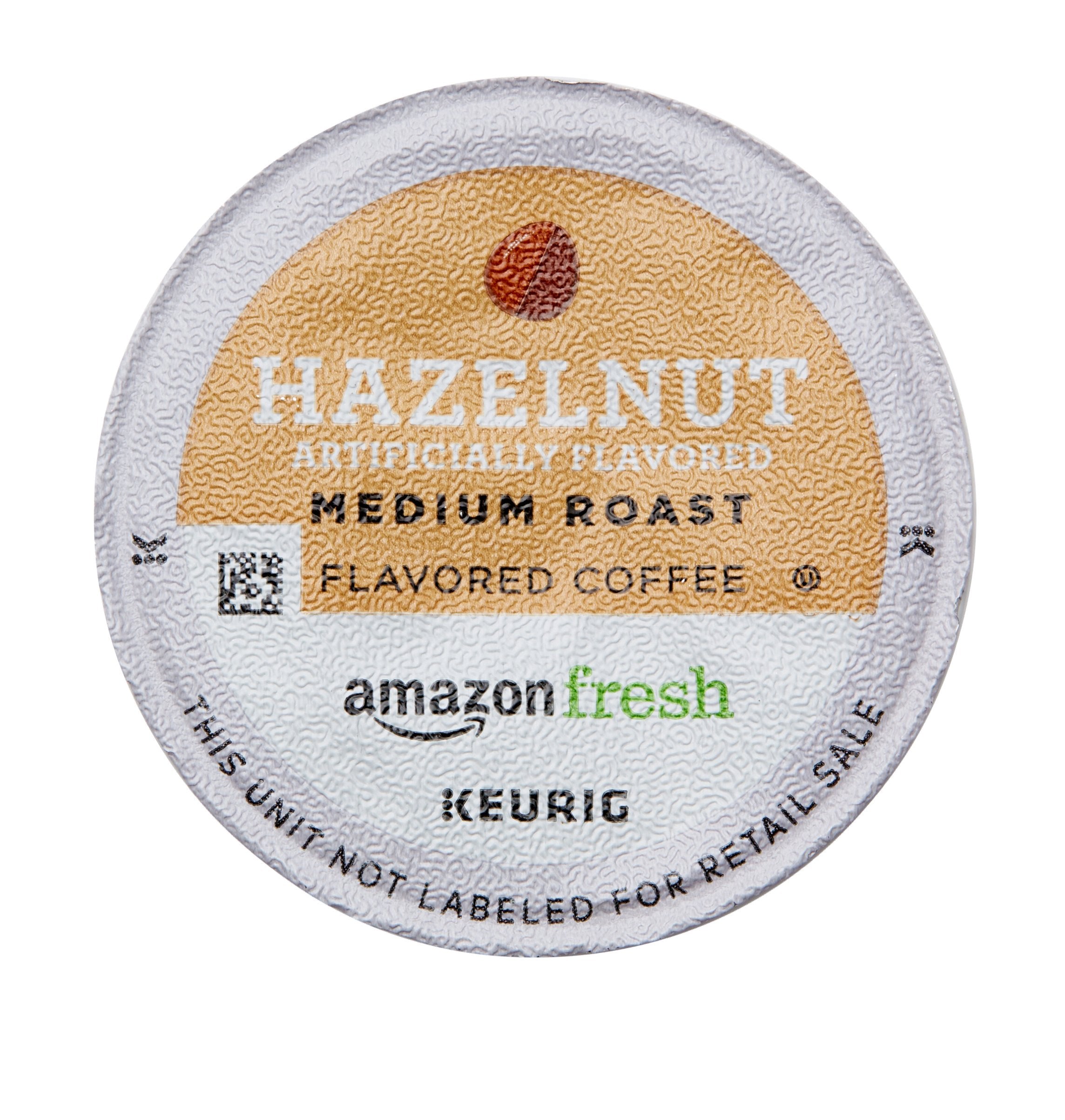 Aroma of hazelnut coffee rising from an AmazonFresh cup.