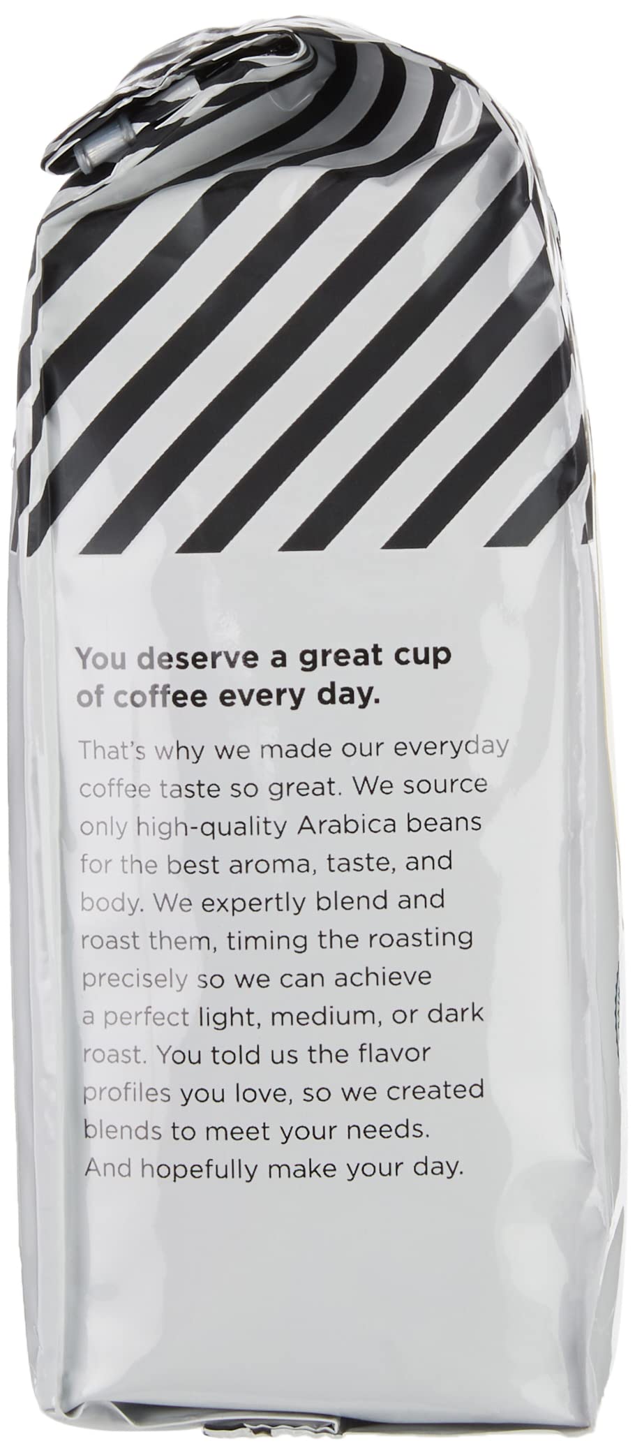 Amazon Fresh Just Bright coffee pours into a filter for a clean cup.