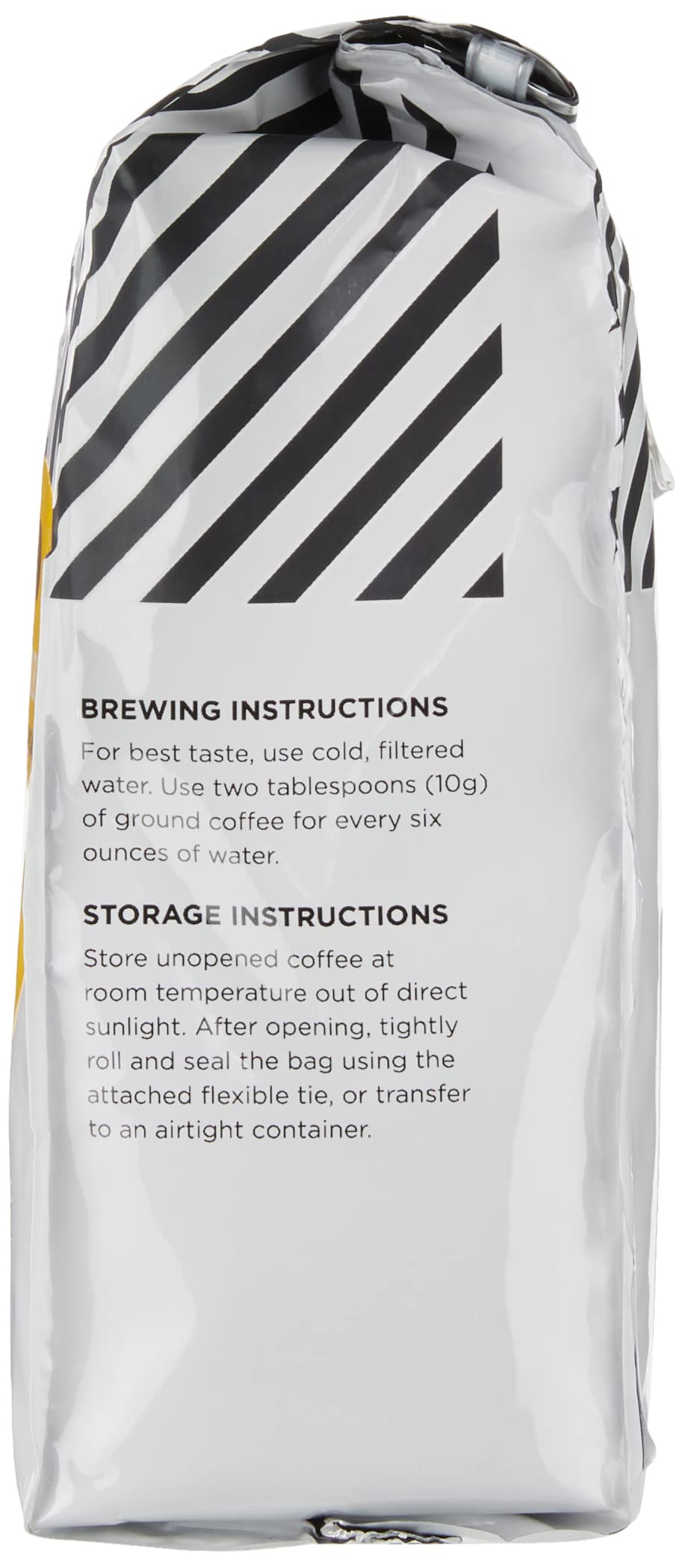 Amazon Fresh Just Bright label highlights 100% Arabica beans.