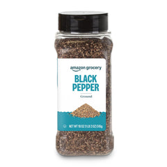 Amazon Grocery ground black pepper 18oz front view for easy daily seasoning
