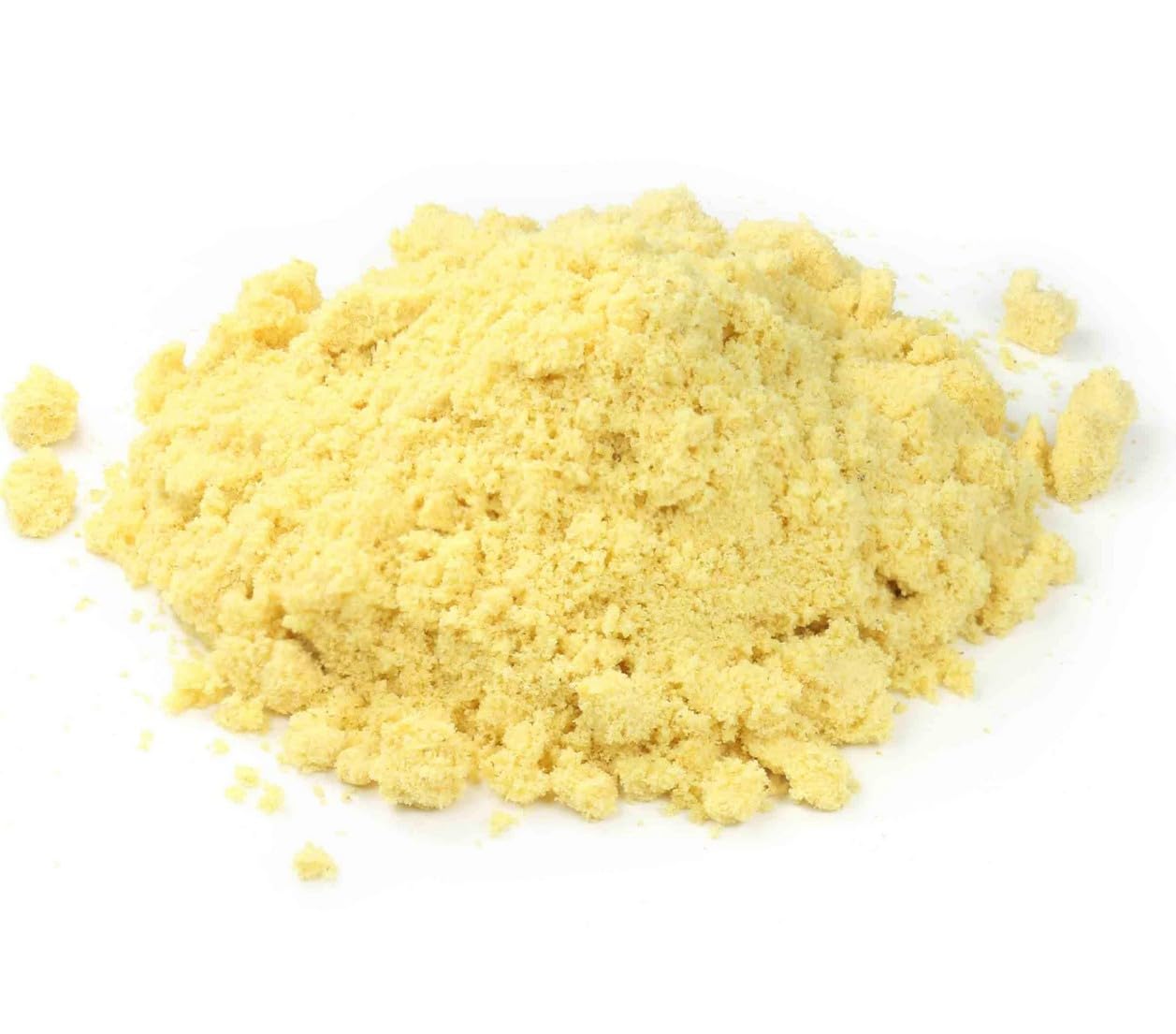 Amazon Grocery ground mustard being poured over deviled eggs for zing.