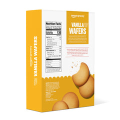 Amazon Grocery Vanilla Wafers box-side view highlights sturdy packaging for pantry storage