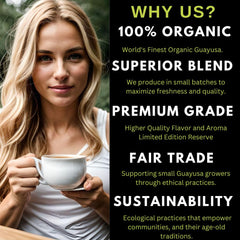 Amazonian Treasure eco-friendly packaging highlights premium Guayusa leaves for mindful gifting.