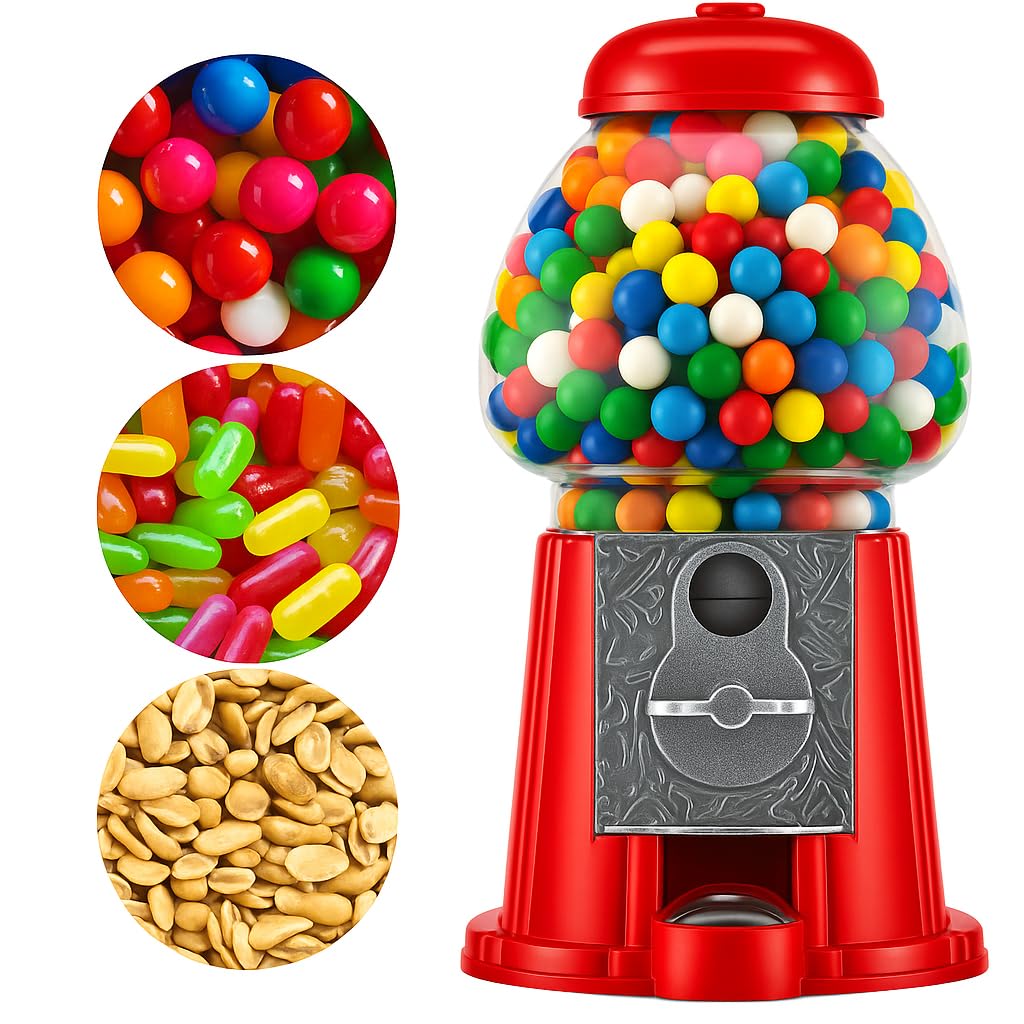 American Gumball Company metal 11-inch red gumball machine front view showing durable retro charm