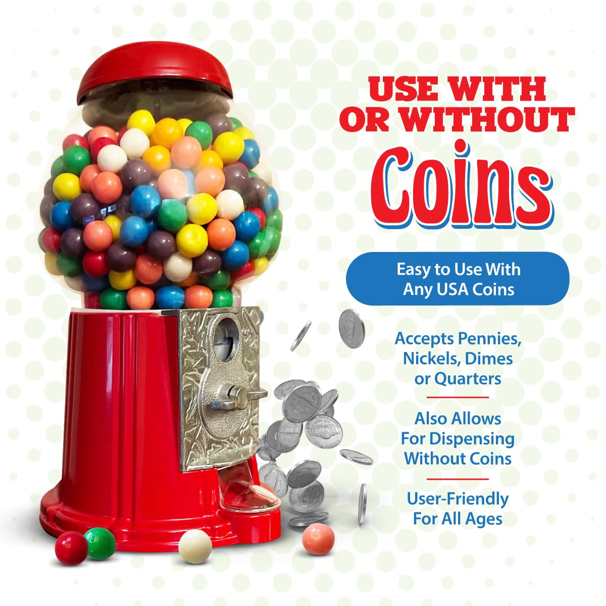 American Gumball Company interior bottle view for quick loading and snacks